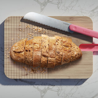 Trebonn | Artù - Integrated Knife - Bread | Bamboo Wood | Pink | 1 pc