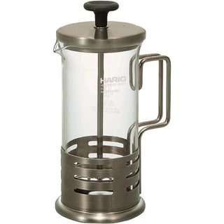 Hario | Harrier Bright Tea & Coffee Press | 300 ml | Heat-Proof Glass & Stainless Steel | Silver