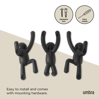 Umbra | Buddy Hooks | Set of 3 | Blue, Green, White