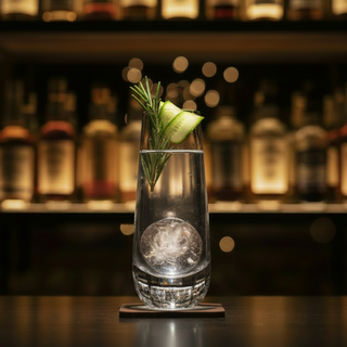 LSA International | Whisky Islay - Mixer Glasses & Walnut Coasters | 325 ml | Crystal | Clear & Brown | Set of 2