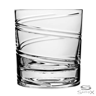 Shtox | Rotating Glass Shtox (001) - Double Curved Lines | 320 ml | Crystal | Clear | Single Piece