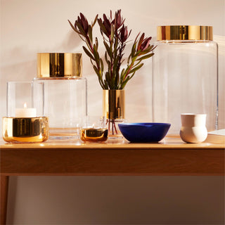 LSA International | Aurum - Lantern/Vase | 20 cm | Glass | Gold | 1 pc