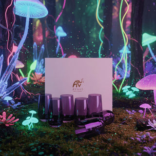 Āvaas | Gift Box - Colourful Long Drink Glass | 460 ml | Crystal | Purple | Set of 6