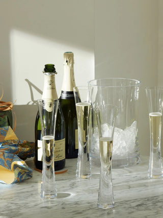 LSA International | Moya - Ice Bucket with Champagne Flute Serving Set | Clear | Crystal | Set of 7