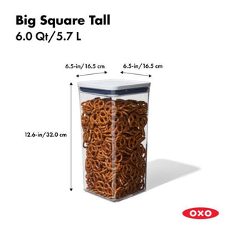 OXO | Pop Container | Big Square - Tall | 5.7 Litres | BPA-Free Plastic