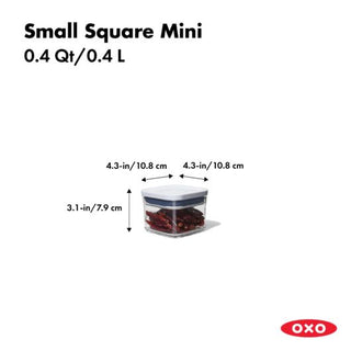 OXO | Good Grips Pop Container | Small Square - Mini | 378 ml | BPA-Free Plastic | Clear