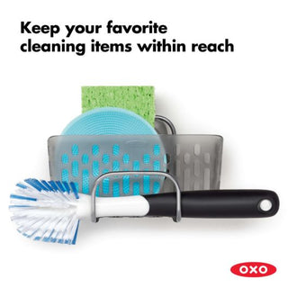 OXO | Good Grips | Strong Hold Suction Sink Caddy | Stainless Steel & Plastic | Silver | 1 pc