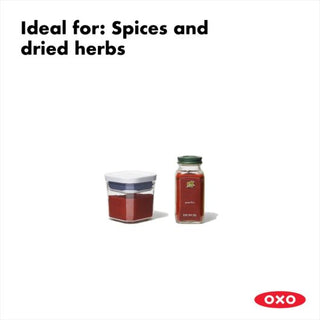 OXO | Good Grips Pop Container | Mini Square - Mini | 200 ml | BPA-Free Plastic | Clear