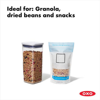 OXO | Good Grips Pop Container | Small Square - Medium | 1.6 Litres | BPA-Free Plastic | Clear