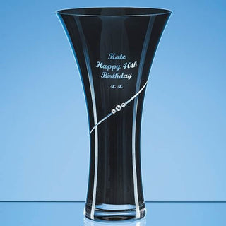 Diamante | Black Silhouette Flared Vase | 25cm