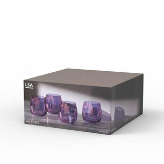 LSA International | Aurora - Stemless Glasses | 370 ml | Crystal | Polar Violet | Set of 4