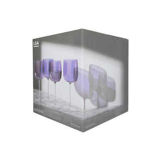 LSA International | Aurora - Wine Glasses | 450 ml | Polar Violet | Crystal | Set of 4