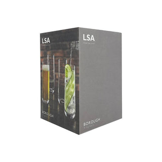 LSA International | Borough - Highball Glasses | 420 ml | Crystal | Clear | Set of 4