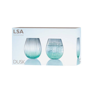 LSA International | Dusk - Tumblers | 425 ml | Crystal | Green & Grey | Set of 2