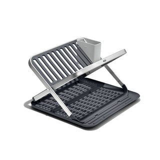 OXO | Good Grips Fold Flat Dish Rack | Rust-Proof Aluminum | Silver