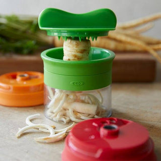 OXO | Good Grips | Hand-Held Spiralizer | BPA-Free Plastic & Stainless Steel | Green | 1 pc