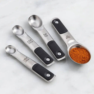 OXO | Good Grips | Magnetic Measuring Spoons | Stainless Steel | Silver | Set of 4