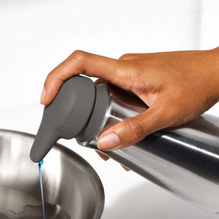 OXO | Good Grips | Soap Dispenser | 340 ml | Stainless Steel | Silver & Blue | 1 pc