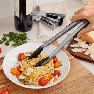 OXO | Good Grips | Tongs | 12" | Silicone Heads & Stainless Steel | Black & Silver | 1 pc