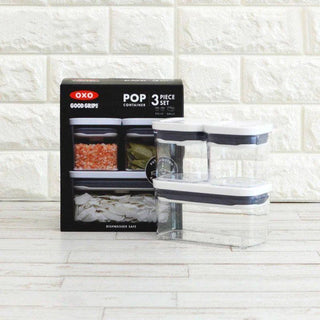 OXO | Pop Container | 3-Piece Starter Set | BPA-Free Plastic | Clear | Set of 3