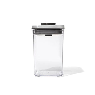 OXO | Good Grips Pop Container | Small Square - Short | 1 Litre | Stainless Steel | 1 pc