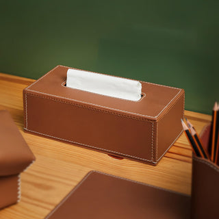 Three Sixty Degree | Rectangular Tissue Box | Recycled Leather |