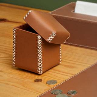 Three Sixty Degree | Mobi - Multi-Storage Box | Recycled Leather | Bordeaux | 1 pc