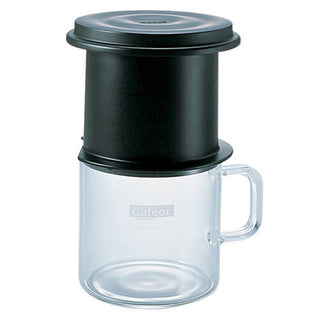 Hario | CafeOr- Compact One Cup Dripper | Glass | 200 ml | Black