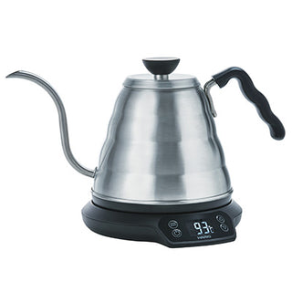 Hario | Buono Hot Coffee Brew Electric Drip Kettle | Stainless Steel with Thermometer | Silver | 800 ml