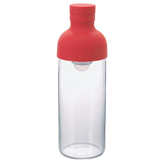 Hario | Filter-in-bottle Cold Tea Brewer | Glass & Silicone | 300 ml | Red