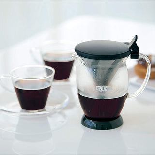Hario | CafeOr - One Cup Dripper Pot | Heat-Proof Glass & Polypropylene | 300 ml | Black