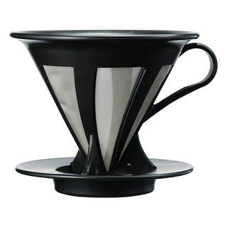 Hario | CafeOr - Hot Brew Paper-less Drip | Size 02 | 1-4 Cups | Plastic | Black
