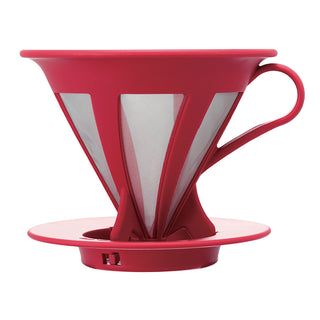Hario | CafeOr - Hot Brew Paper-less Drip | Size 02 | 1-4 Cups | Plastic | Red
