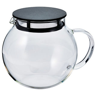 Hario | Jumping Leaf Tea Pot/Server | 600 ml | Heat-Proof Glass & Stainless Steel | Black