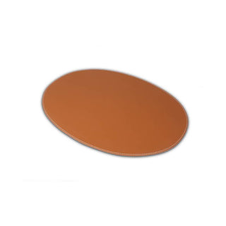 Three Sixty Degree | Bella - Oval Placemat | Recycled Leather | Cognac | 1 pc