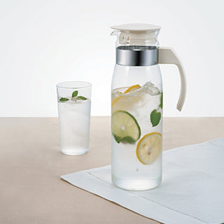 Hario | Refrigerator Pot Slim | Heat-Proof Glass & Plastic | 1400 ml | Off-White