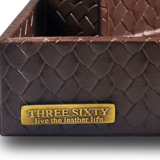 Three Sixty Degree | Serving Trays | Vegan Leather | Brown | Set of 2