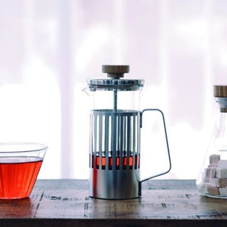 Hario | Trebi Tea & Coffee Press | 300 ml | Heat-Proof Glass & Stainless Steel | Silver