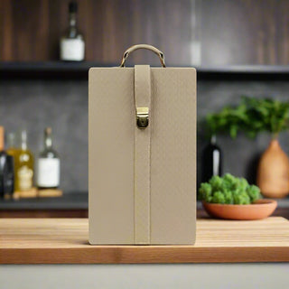 Three Sixty Degree | Wine Bottle Holder | Vegan Leather | Beige | 1 pc