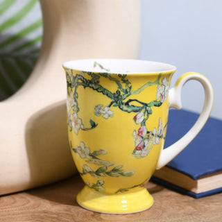 Stechcol | Almond Tree  - Tea/Coffee Cup | Bone China | 300 ml | Yellow | 1 pc