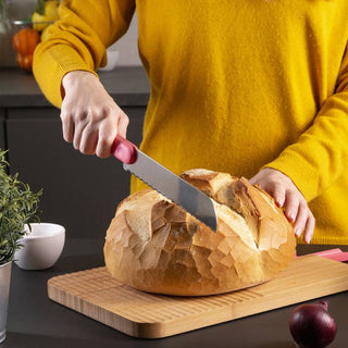 Trebonn | Artù - Integrated Knife - Bread | Bamboo Wood | Pink | 1 pc