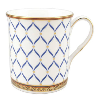 Stechcol | Earl - Tea/Coffee Cup | 320 ml | Bone China | Blue with 1 mm Gold Ring | 1 pc