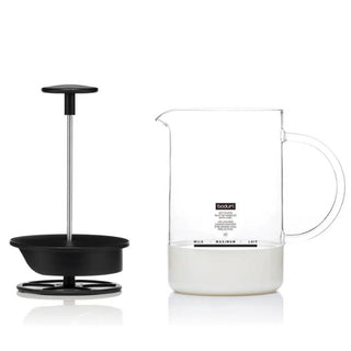 Bodum | Latteo Milk Frother with Glass Handle | 250 ml | Black | Borosilicate Glass
