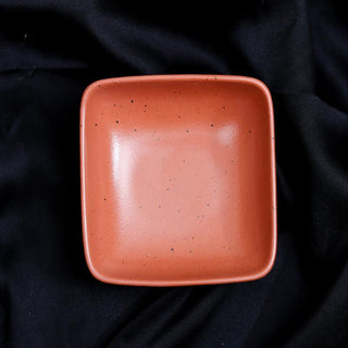 Fujitake | Vital Square Bowl | 10 cm | Red Clay Dotts | Set of 6