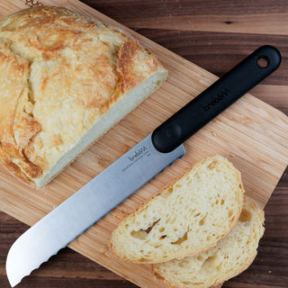Trebonn | Bread Knife - With Soft-touch Anti-Slip Handle | Japanese Stainless Steel | Black | 1 pc