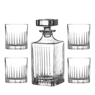 Diamante  | Broadway Whisky Decanter & Whisky Tumblers | Crystal | Clear | Set of 5