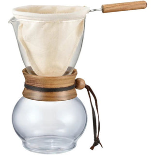 Hario | Woodneck | Heat-Proof Glass | 3-4 Cups | Wooden Brown