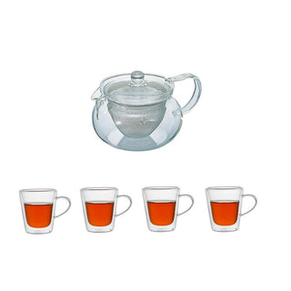GIFT BOX: Kettle with 4 Double Wall Mugs