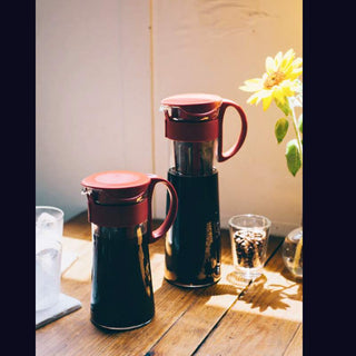 Hario | Mizudashi Cold Brew Coffee Pot Mini | Heat-Proof Glass & Plastic | Red | 600 ml