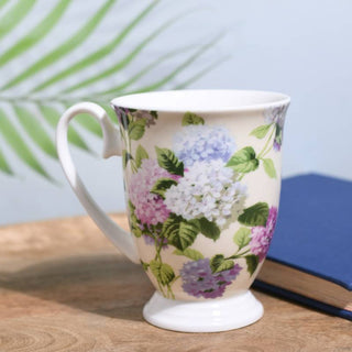 Stechcol | Hyacinth - Tea/Coffee Cup | Bone China | 290 ml | White with Florals | 1 pc